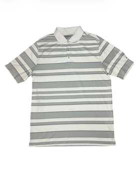 Nike Golf Tour Performance Dri-Fit Striped Polo Shirt - Gray/White